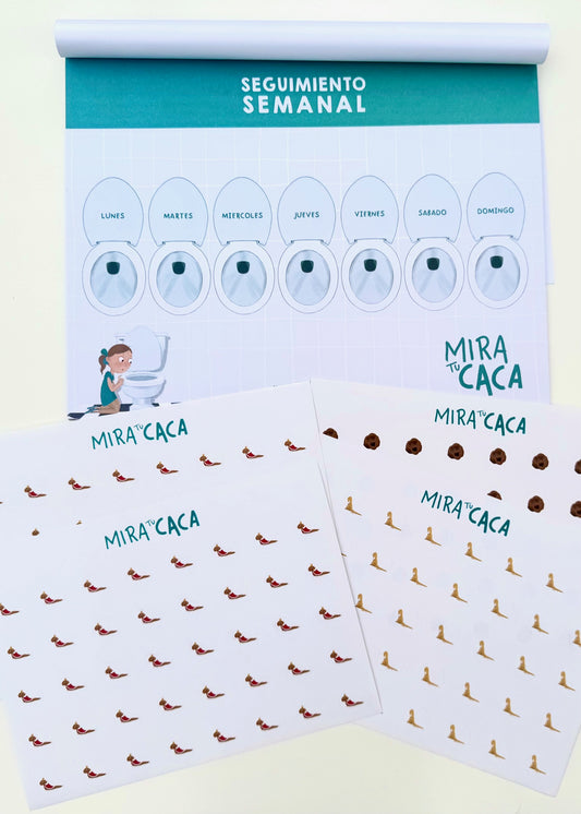 Block + Stickers de seguimiento de deposiciones